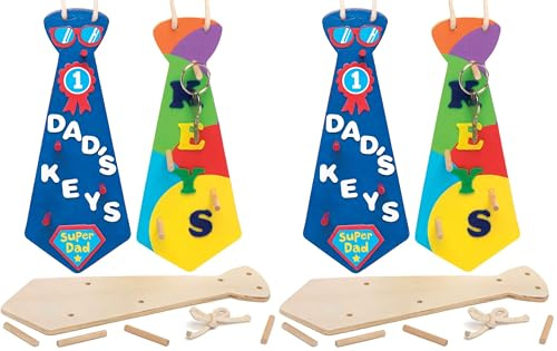 Baker Ross Ltd EF632 Porte-Clés en Bois Cravate (Lot de 2)