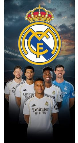 Real Madrid Toalla Playa Oficial 70x140 cm – 100% Microfibra, Secado Rápido, Ligera y Compacta – Toalla Piscina, Viaje y Deporte – Diseño Original Club Fútbol (Madrid NW1672)