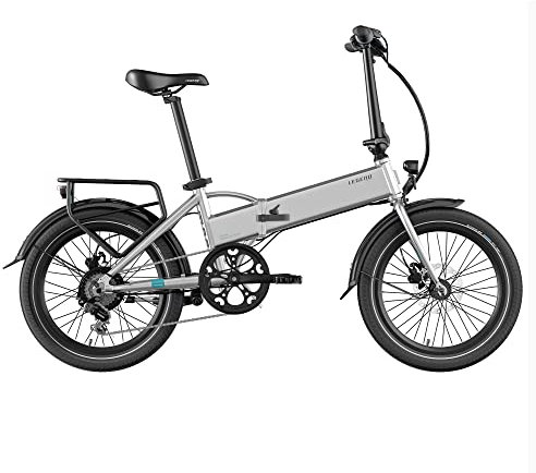 LEGEND EBIKES Monza, E Bike Elektrofahrrad Herren und Damen, Fahrrad Auswechselbare Batterie 36V 14Ah, 25km/h, Elektrofahrräder 250W, E-Bike Klapprad 6 Gänge, Räder 20 , Smartbike Silber