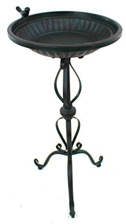 DECOLINE Metall Vogel-Tränke XL 35 x 68cm Wildvogel-Becken Wildtier-Bad Garten-Deko