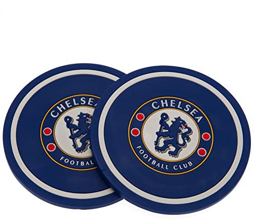 Chelsea FC Untersetzer-Set, offizielles Lizenzprodukt, 2 Stück