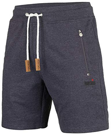 Mount Swiss Kurze Freizeithose Liam I Kurze Sweatpants Herren Mit Taschen I Sport Shorts Dunkelblau, L