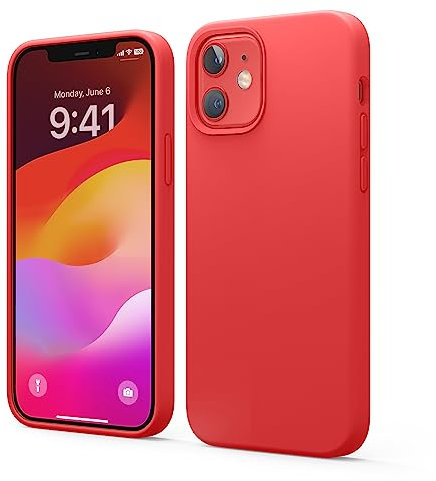 elago Liquid Silicone Case Kompatibel mit iPhone 12 Hülle & Kompatibel mit iPhone 12 Pro Hülle (6,1), Hochwertiges Silikon, Rundumschutz Handyhülle : 3-Layer Struktur Schutzhülle (Rot)