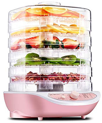 ZXLLAFT Elektro Obst Dörrautomaten Kompakt Dörrgerät Tragbarer Arbeitsplatten Trockner, BPA Freies 5 Tablett für Trockenfrüchte, Obst, Gemüse und Mehr (245 W)