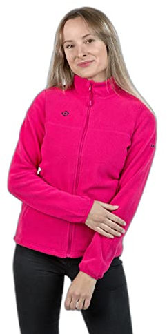 IZAS - Felpa Polar per Donna - Giacca in Pile con Collo Alto e Cerniera - Pile Invernale Leggero - Asciugatura Rapida - per attività Outdoor - Padru Nero e Fucsia - XXL
