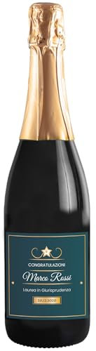 Prosecco DOC personalizzato - Idea Regalo per laureato o bottiglia personalizzata per il brindisi della festa di laurea (0,75, Stella)