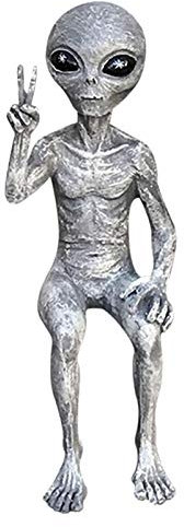 Richolyn Alien Statue Garten Außerirdische Figuren Alien Resin Lustige Gartendeko Figuren Harz Deko Figuren Marsmensch Figur Alien Extra Terrestrial Statue Für Schlafzimmer Wohnzimmer