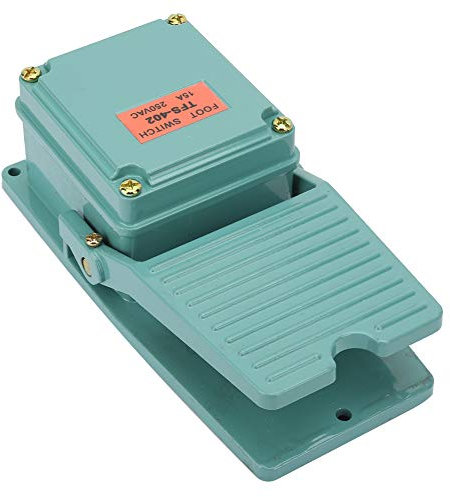 Tissting Industrieller Fußschalter, Aluminium Momentary Schalter 1NO 1NC AC 250V 15A Elektrisches Pedal für Textilgeräte, Schweißgeräte, Drehmaschinen, Maschinenbedienung