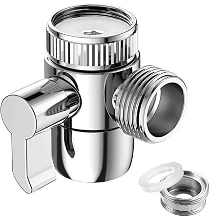 3 Voies Valve Inverseur de Douche avec Adaptateur M22-M24, Robinet D'Arrêt, Vanne Aiguillage pour Cuisine ou Salle de Bain