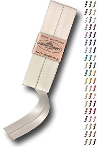 Sandras-Bastelladen Schrägband/Einfassband Satin gefalzt 2m x 20mm 869-Leinen