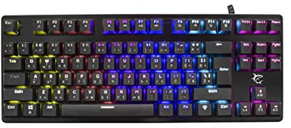 White Shark, Spartan, Tastiera Gaming con Funzione Anti Ghosting su Tutti i Tasti, Base Realizzata in Metallo e Retroilluminazione Led RGB in 14 Modalità Disponibili, Interfaccia USB 2.0, Nero