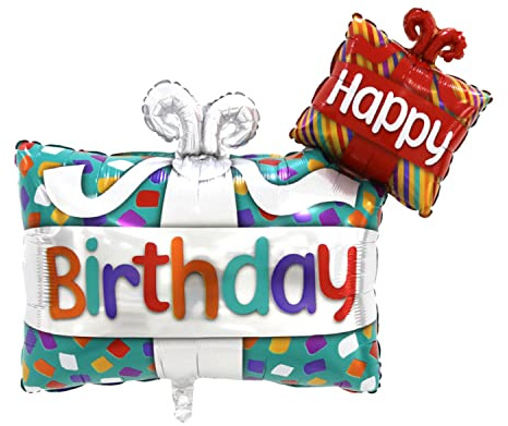 Happy Birthday Luftballons - Geniale Geschenkidee Deko für Geburtstage oder Partys Ballon Helium Folienballon klein mit für Kinder Dekoration Partydeko JGA Geschenkidee - Geschenk, 70 x 99 cm