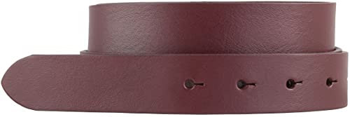 BELTINGER Wechselgürtel aus Vollrindleder ohne Schnalle 3 cm | Druckknopf-Gürtel für Damen Herren 30mm | Leder-Gürtel | Bordeaux 85cm