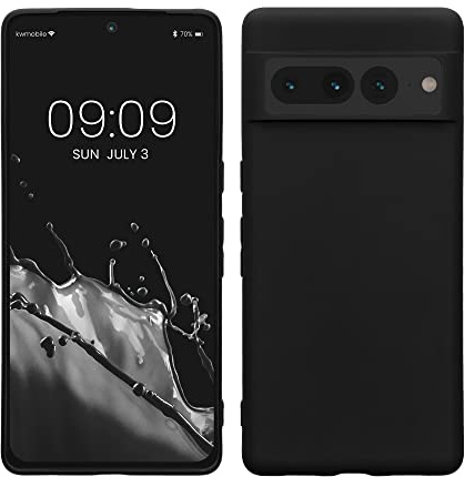 kwmobile Hülle für Google Pixel 7 Pro TPU Case - Handyhülle unterstützt kabelloses Laden, Flexible Schutzhülle, gummiertes Cover in Schwarz
