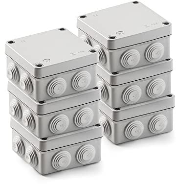 Famatel 3011.6 Grau Packung mit 6 wasserdichte Abzweigdose IP55 (3011) | Halogenfrei | Hohe Schlagfestigkeit | Schrauben 1/4 Drehung | Einfache Montage | Metrischer Kegel | 112x112x64
