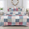 Beautiful Floral Vintage Patchwork Quilt Bedspread Throw Bedding Sets Reversible Single Sofa Bed Throw for Bedroom Decor + 1 Pillow Sham CHIC VINTAGE (Des 5)