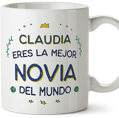 MUGFFINS Tazas Personalizadas para NOVIA - En Español - Mejor del Mundo - 11 oz / 330 ml - Regalo personalizable original y divertido