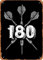 Ensound Metal Tin Sign Vintage Look Darts 180 Arrows Plate Poster Funny Wall Decor for Kitchen Bar Coffee Restaurant Home Bedroom Garage Bathroom 12x16 Inch