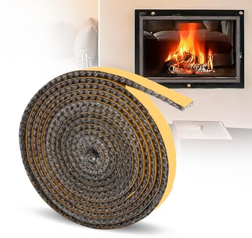 Junta Refractaria Chimenea Cinta De Sellado Para Chimenea Cinta de Sellado Autoadhesiva Para Chimenea Junta Cristal Para Estufa de Leña (3mm x 10mm x 2m)