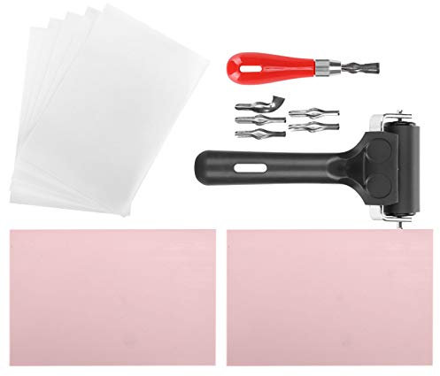 Linogravure Caoutchouc Souple ¨¤ Graver Linogravure Plaque Kit linogravure kit Blocs De Sculpture En Caoutchouc Kit De Sculpture De Tampons Pour la Gravure Et Plus D'artisanat