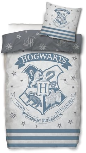 Harry Potter Bettwäsche 135x200 80x80 cm 2-teilig Bettbezug Kissenbezug Bettwäsche-Set zum Wenden Hogwarts Baumwolle