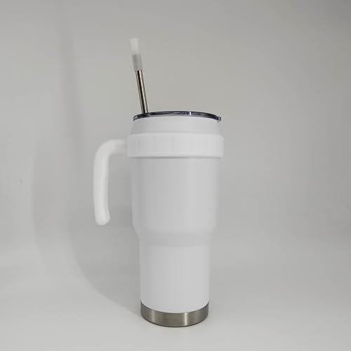 40oz Leakproof Tumbler (Cream) Travel Mug Spill-Proof Cup Double-Wall Vacuum-Reusable- Stainless Steel- Coffee- Water-BPA-Free