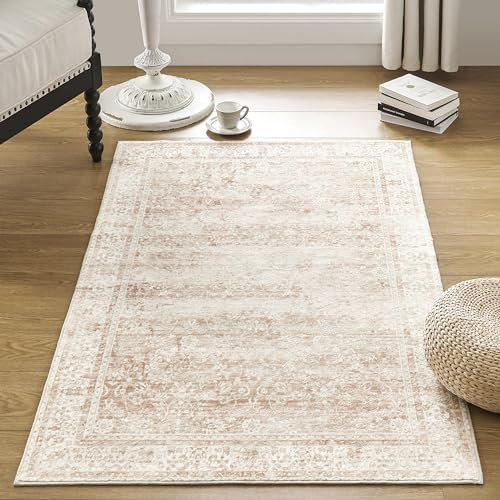 Pink Boho Font Door Mat for Indoor Entrance Washable Non Slip Cute Vintage Floral Aesthetic 4x6 Area Rugs for Entryway Entry