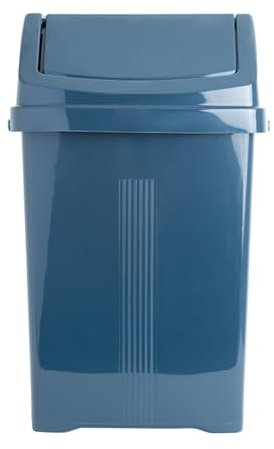 TENLITE NAVY Colour 50L 50Litre High Grade Plastic Swing Lid Bin Waste Rubbish Trash Can Under Kitchen Counter Bin For Home/Office/Kitchen - Made in UK