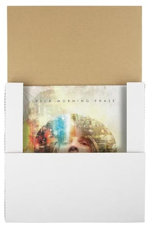 Vinyl-Schallplatten-Versandkartons, leicht zu falten, 31,8 x 31,8 x 2,5 cm, Weiß, 25 Sets