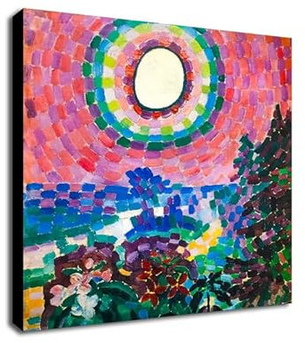 Robert Delaunay Landschaft mit Scheibe, abstrakte Kunst auf Leinwand, 76 x 76 cm