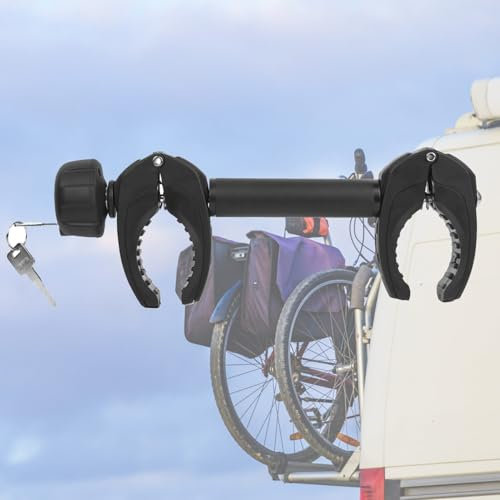 Support de vélo, bras de maintien de cadre pour 2ème vélo, fixation sécurisée et antivol lors de vos déplacements.