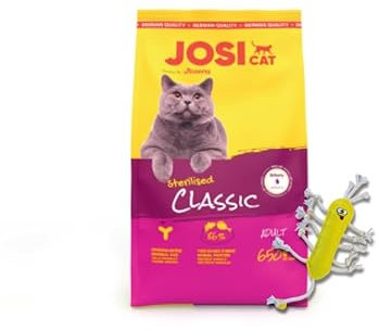 JosiCat | Trockenfutter | Katzenfutter | Sparbundle + Geschenk (650g + Kritzelmännchen, Sterilised Classic)