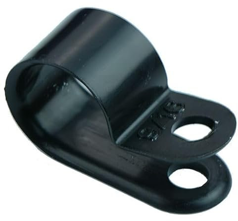 Black Nylon 6mm P Clips Fasteners Cable Tidy Electrical Plastic Conduit (Pack of 200)