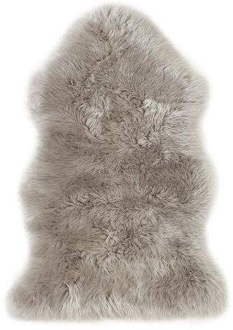 -LUXOR- living Schaffell echt - als Flauschiges Fell für Stühle, Sessel, Sofa und Kinderwagen, Lammfell Teppich für Wohn- und Schlafzimmer, 50 mm weicher Flor, 60 x 85 cm, Hanf