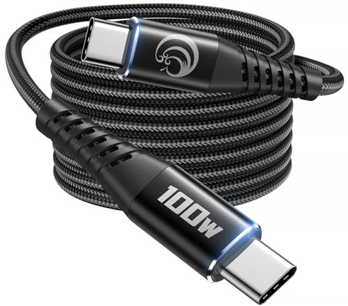 USB C auf USB C Kabel, 100W USB C Kabel [2M] PD 5A Schnellladekabel USB-C Lang Kabel Nylon USB Typ C Ladekabel für iPhone 16 15 Pro Max, Samsung S24 S23 S22, iPad Pro, MacBook Pro/Air, Pixel, Switch