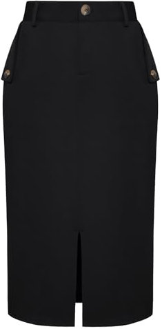 Belle Poque Damen Hohe Taille Business-Stil Rock Elegante Wrap Elastische Bleistift Röcke mit Taschen