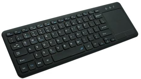Genérico Teclado Inalámbrico Táctil y Touchpad, Trackpad Teclado QWERTY Español - Teclado Bluetooth para Tablet Teclado para TV - Teclado con touchpad - Negro con Pilas AAA