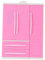Abaodam 1stk Puppenkleiderschrank Puppenmöbel Kleine Hausbedarf Puppenspielzeug Möbel Schrank Kleiderschrank Für Puppenkleider Mini-hausmöbelzubehör Puppengarderobe Puppenschrank Abs Rosa