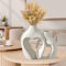 Weiße herzförmige Keramikvase 2er Set Keramik Vase Matt Deko Vasen für Tischdekoration, Hochzeit, Esszimmer, Wohnzimmer, Büro, Hausdekoration
