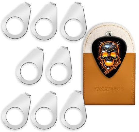 YIMATEECO Gitarrenknöpfe Zeigerplatte 3/8'' LP Gitarren Zeigeranzeiger Steuerknöpfe Positionsanzeigern Lautstärkeregler-Zeiger Knöpfe Pointer Platte für Gitarre, Les Paul, CTS Pots (8er-Set, Silber)