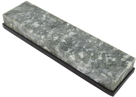 Alnicov Afilador De Cocina De Piedra De Afilar, Artículo De Colección,Grano 10000, Esmeralda Natural,con Dos Bases De Gel De Sílice Antideslizantes para Herramientas De Cocina, 200 X 50 X 25 Mm