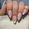 24 PCS Flower Press on Nails,Medium Almond Blue False Nails Glossy French False Nails Summer Nail Tips Full Cover Stick on Nails for Women and Girls