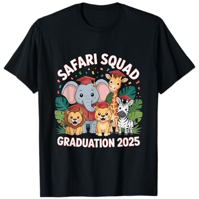 Safari Squad Graduation 2025 - Red Cap Dschungel Design T-Shirt