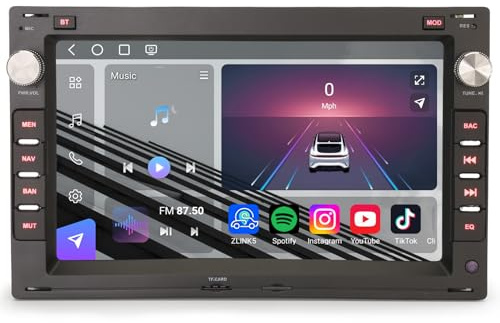 Qualcomm 8 Core 8+128GB Android 14 Autoradio für VW T4/T5 Golf 4 Passat B5 Jetta Bora Polo Skoda SEAT Leon GPS Navigation SWC Wireless CarPlay Android Auto Bluetooth 5.0 DAB+