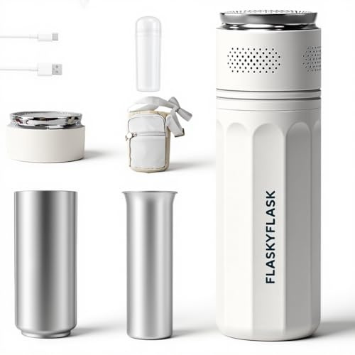 flaskyflask Frigorifero portatile per insulina da viaggio USB con controllo intelligente 2-8℃ e schermo LCD, incluso nuovo gel ad anello, certificato TSA per diabetici (bianco)
