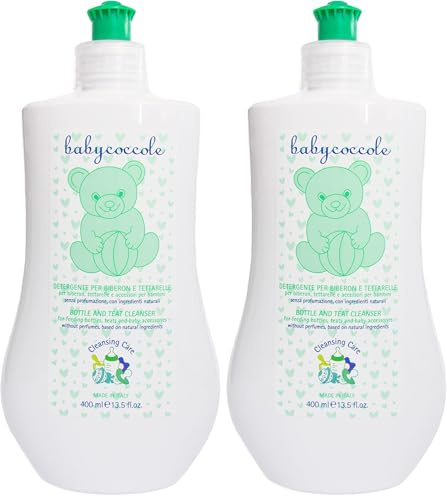Babycoccole DETERGENTE PER BIBERON CIUCCI TETTARELLE Accessori e giochi per Bambini. Maxi formato 400 ml. Senza Profumazione, con enzimi e attivi naturali, rimuove i residui di cibo e sanitizza.