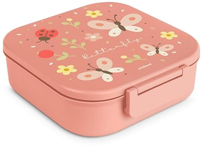 Miniland Lunchbox Butterfly - Fiambrera Infantil 1200 ml con Compartimentos | Caja Almuerzo para Niños | Sin BPA, Resistente y Apta Lavavajillas | Ideal para Colegio y Excursiones