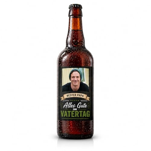 Personalisierte Bierflasche mit Foto & Wunschtext – Bier Geschenk für den besten Vater – Vatertagsgeschenk, Geburtstagsgeschenk & Männergeschenk