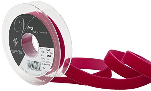 Berisfords Velvet Ribbon Beauty 21mm - Nylon Craft Ribbon for Sewing, Gift Wrapping and Hair Accessories