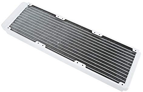 360mm Radiator, Kupfer CPU Wasserkühlung Wärmetauscher mit 1/4 Zoll Gewinde, 12 Rohre, und Schrauben Kit, Universal Computer Kühlkörper, weiß